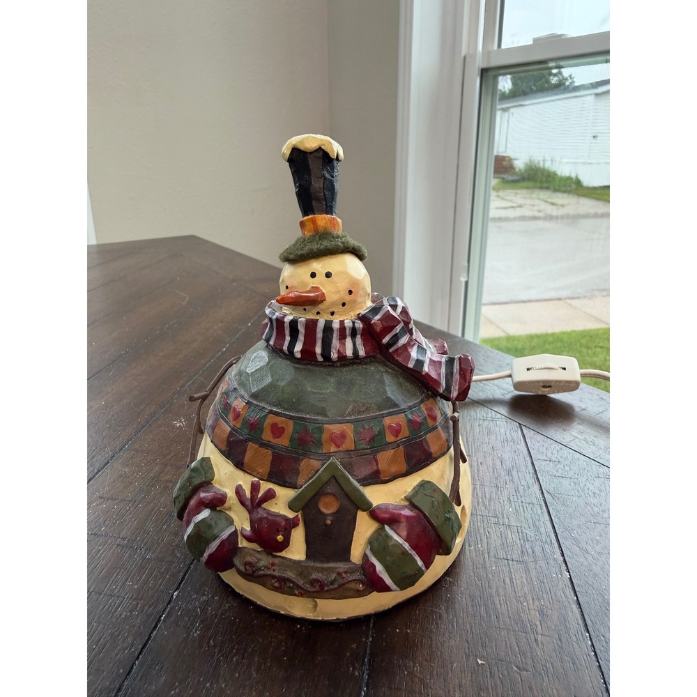 Coach House Gifts Lighted Snowman Figurine Christmas Decor with Box 8.5 Inch